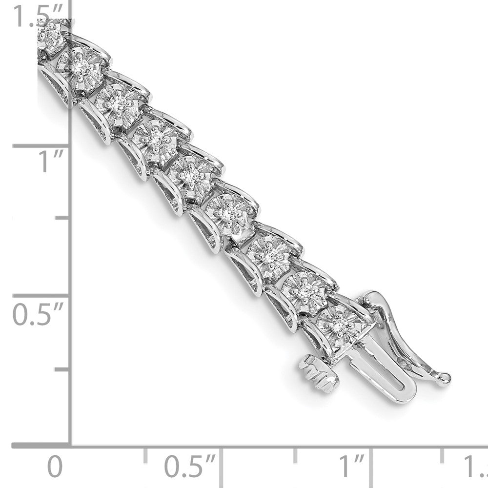 14k White Gold 5/8 Ct. Lab Grown Diamond VS/SI+ G+ 7.5 inch Fancy Bracelet