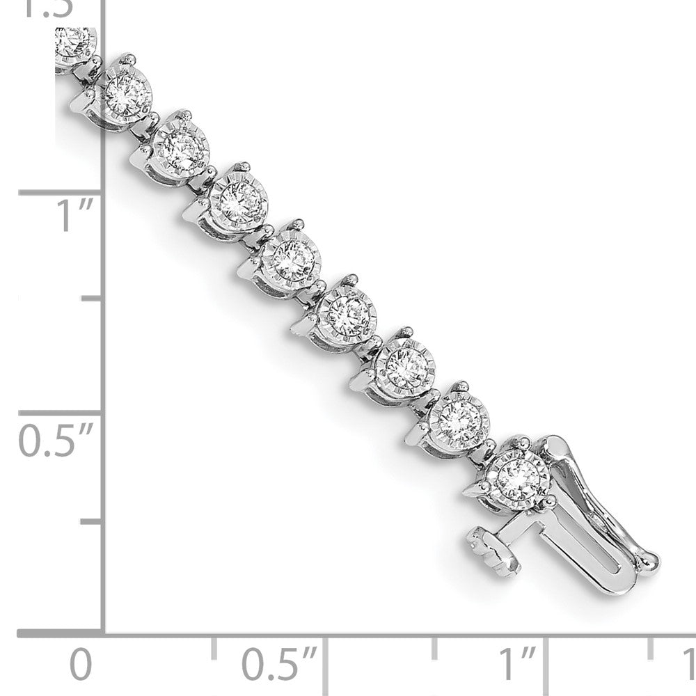 14k White Gold 2 Ct. Lab Grown Diamond VS/SI+ G+ 7.25 inch Fancy Tennis Bracelet
