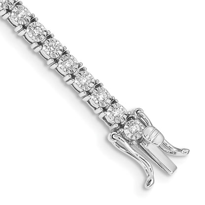 14k White Gold 1 Ct. Lab Grown Diamond VS/SI+ G+ 7 inch Illusion Setting Bracelet