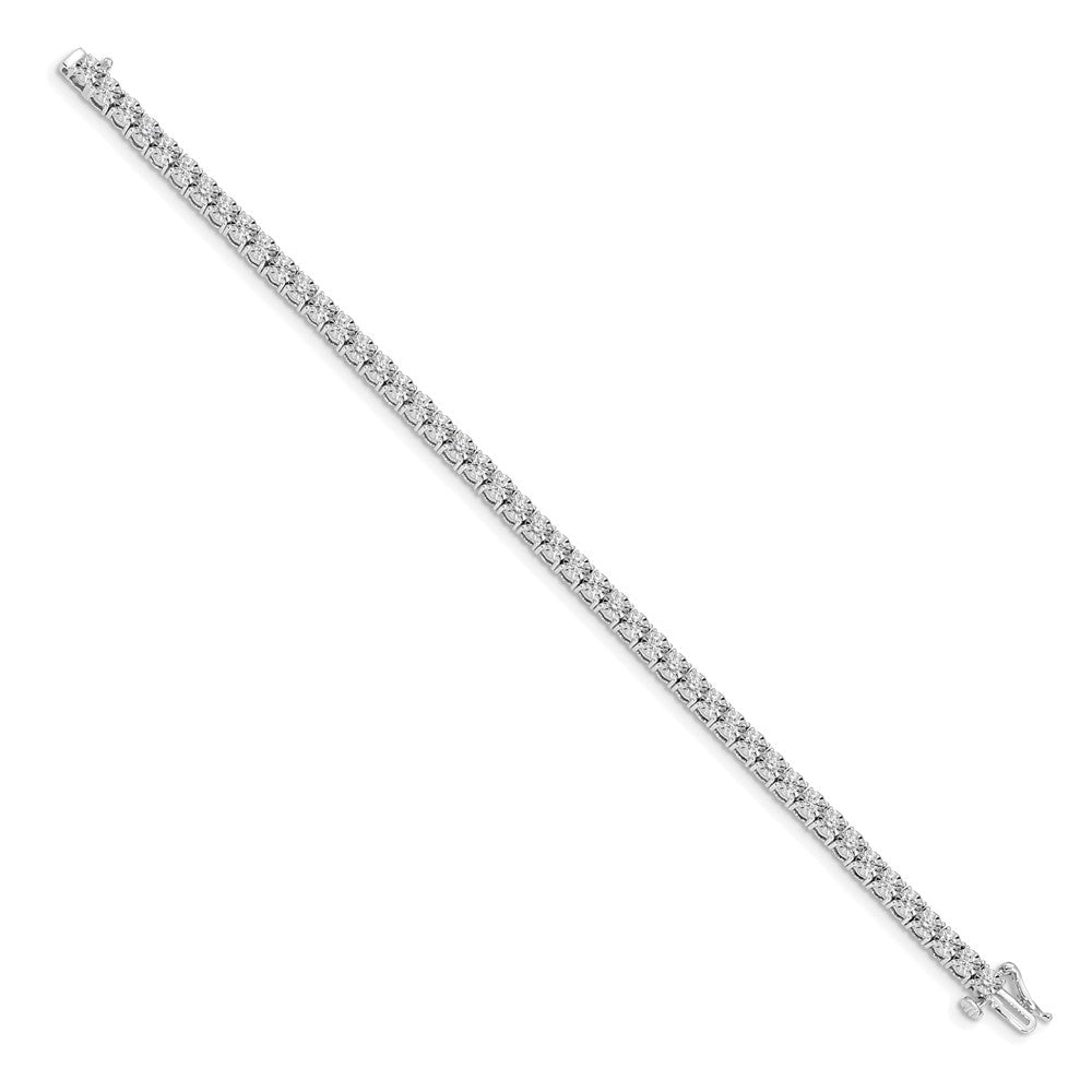 14k White Gold 2 Ct. Lab Grown Diamond VS/SI+ G+ 7 inch Illusion Setting Bracelet