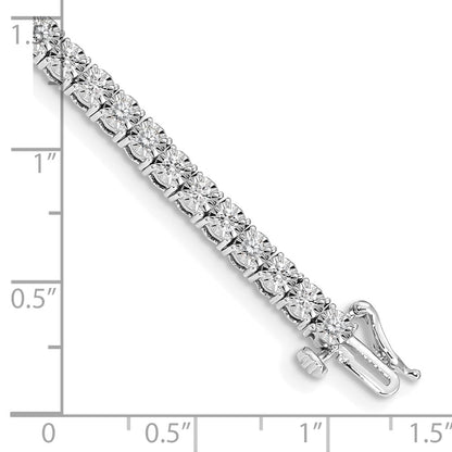 14k White Gold 2 Ct. Lab Grown Diamond VS/SI+ G+ 7 inch Illusion Setting Bracelet