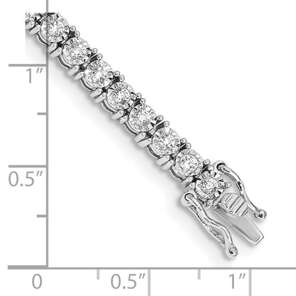 14k White Gold 2 Ct. Lab Grown Diamond VS/SI+ G+ 7.5 inch Illusion Setting Bracelet
