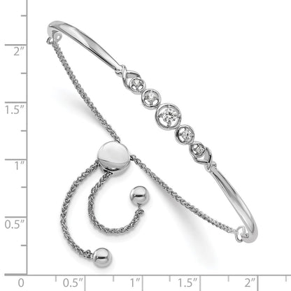 14k White Gold 1/6 Ct. Lab Grown Diamond VS/SI+ G+ Adjustable Bolo Bracelet