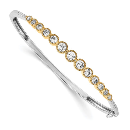 14K Two-Tone Lab Grown Diamond VS/SI FGH Bangle Bracelet