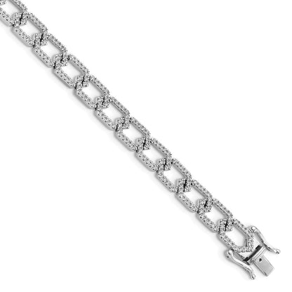 14k White Gold 1 1/2 Ct. Lab Grown Diamond VS/SI+ G+ 7.5 inch Bracelet