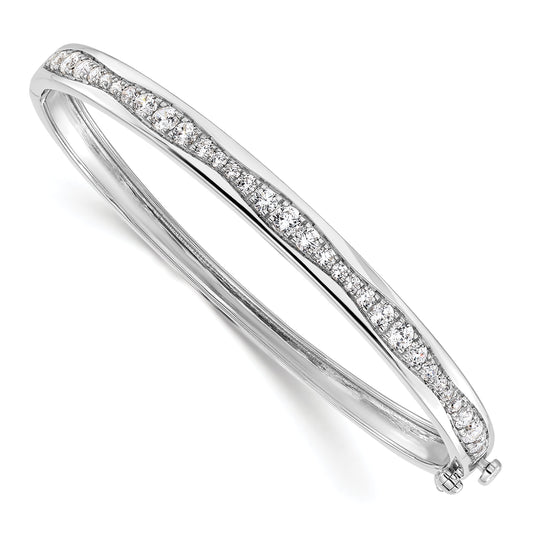 14K White Gold True Origin 1 5/8 Carat Lab Grown Diamond Vs D E F 6.75 Inch Bangle