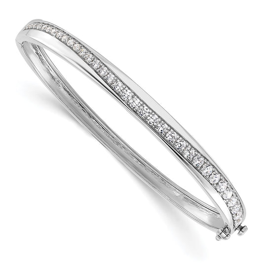 14K White Gold True Origin 1 5/8 Carat Lab Grown Diamond Vs D E F 6.75 Inch Bangle