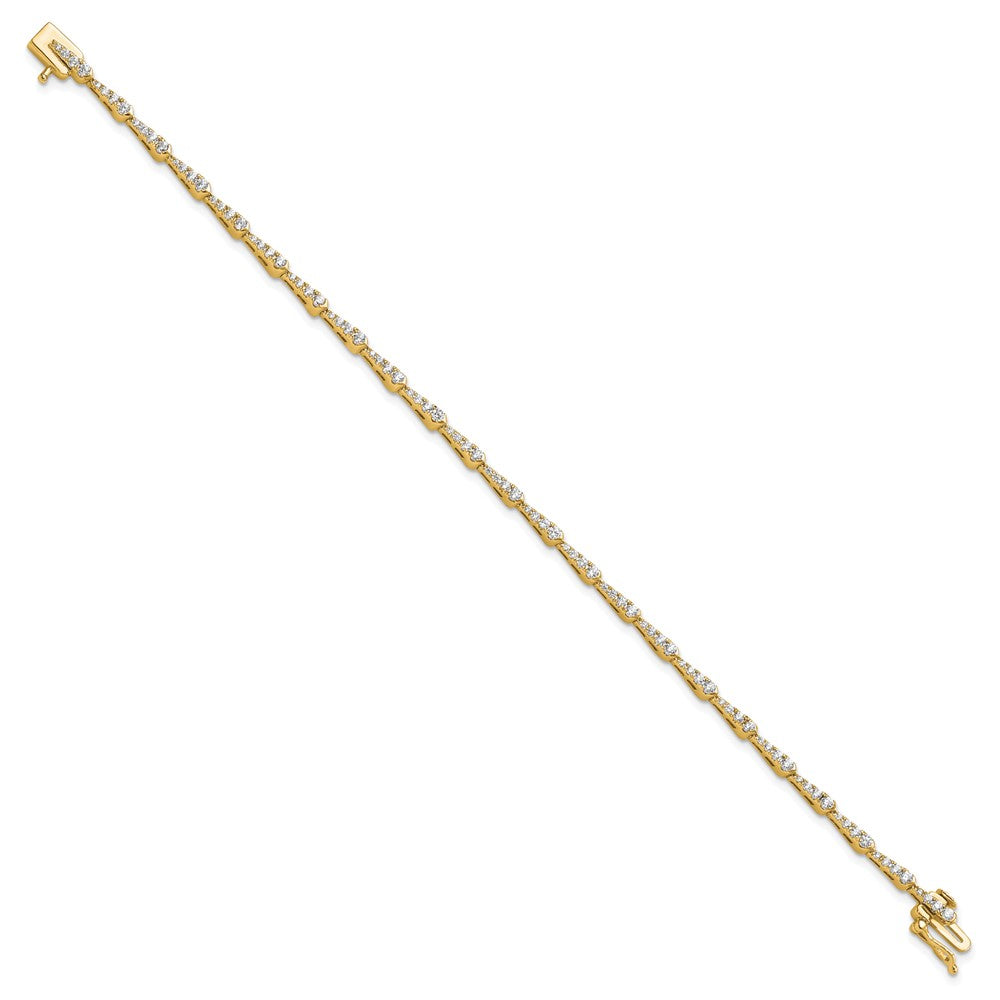 14K Yellow Gold True Origin 1/2 Carat Lab Grown Diamond Vs D E F 7 Inch Fancy Bracelet