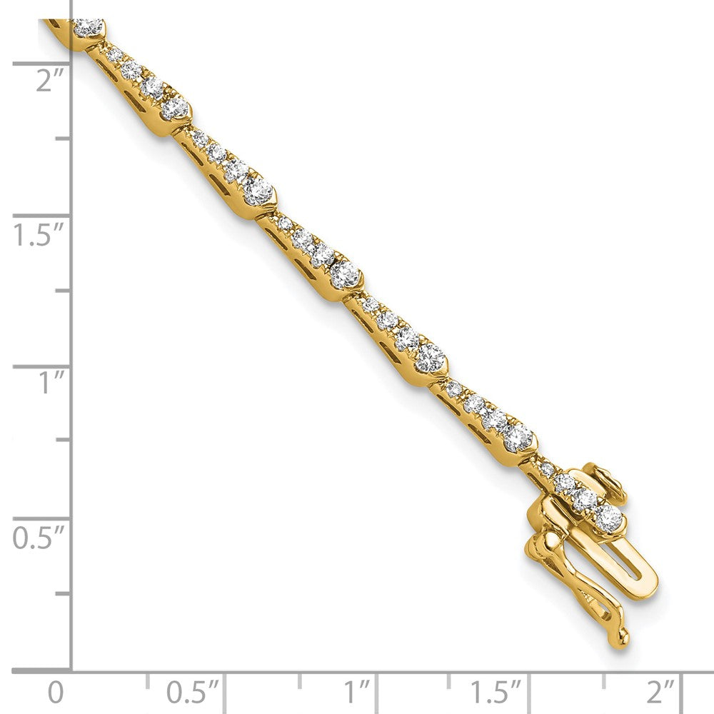 14K Yellow Gold True Origin 1/2 Carat Lab Grown Diamond Vs D E F 7 Inch Fancy Bracelet