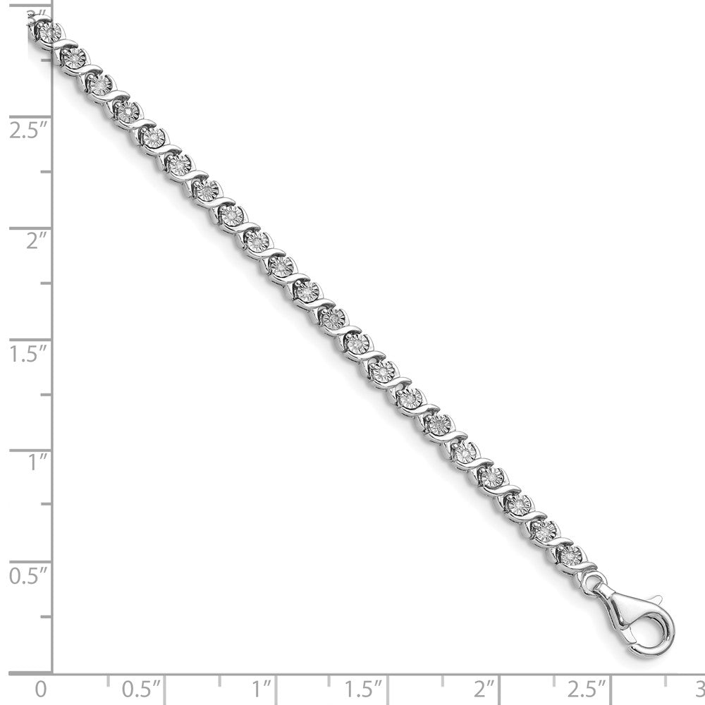 14k White Gold 1/4 Ct. Lab Grown Diamond VS/SI+ G+ 7 inch Fancy Tennis Bracelet