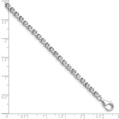 14k White Gold 1/4 Ct. Lab Grown Diamond VS/SI+ G+ 7 inch Fancy Tennis Bracelet