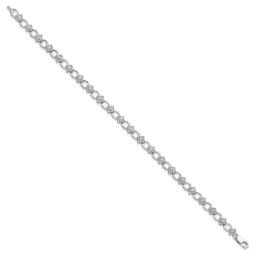 14k White Gold 1/6 Ct. Lab Grown Diamond VS/SI+ G+ 7 inch Bracelet