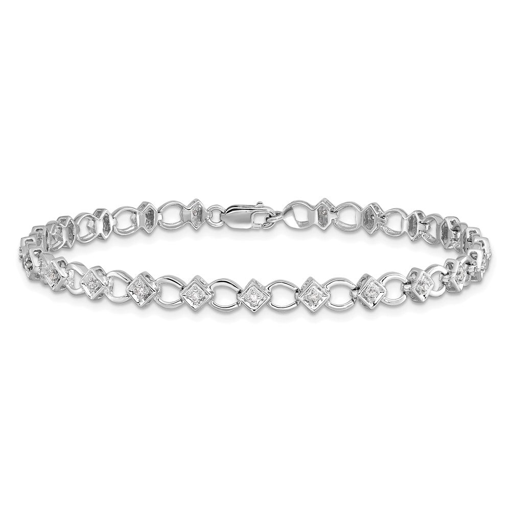 14k White Gold 1/6 Ct. Lab Grown Diamond VS/SI+ G+ 7 inch Bracelet