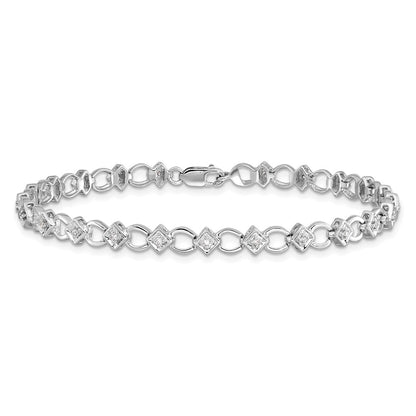 14k White Gold 1/6 Ct. Lab Grown Diamond VS/SI+ G+ 7 inch Bracelet