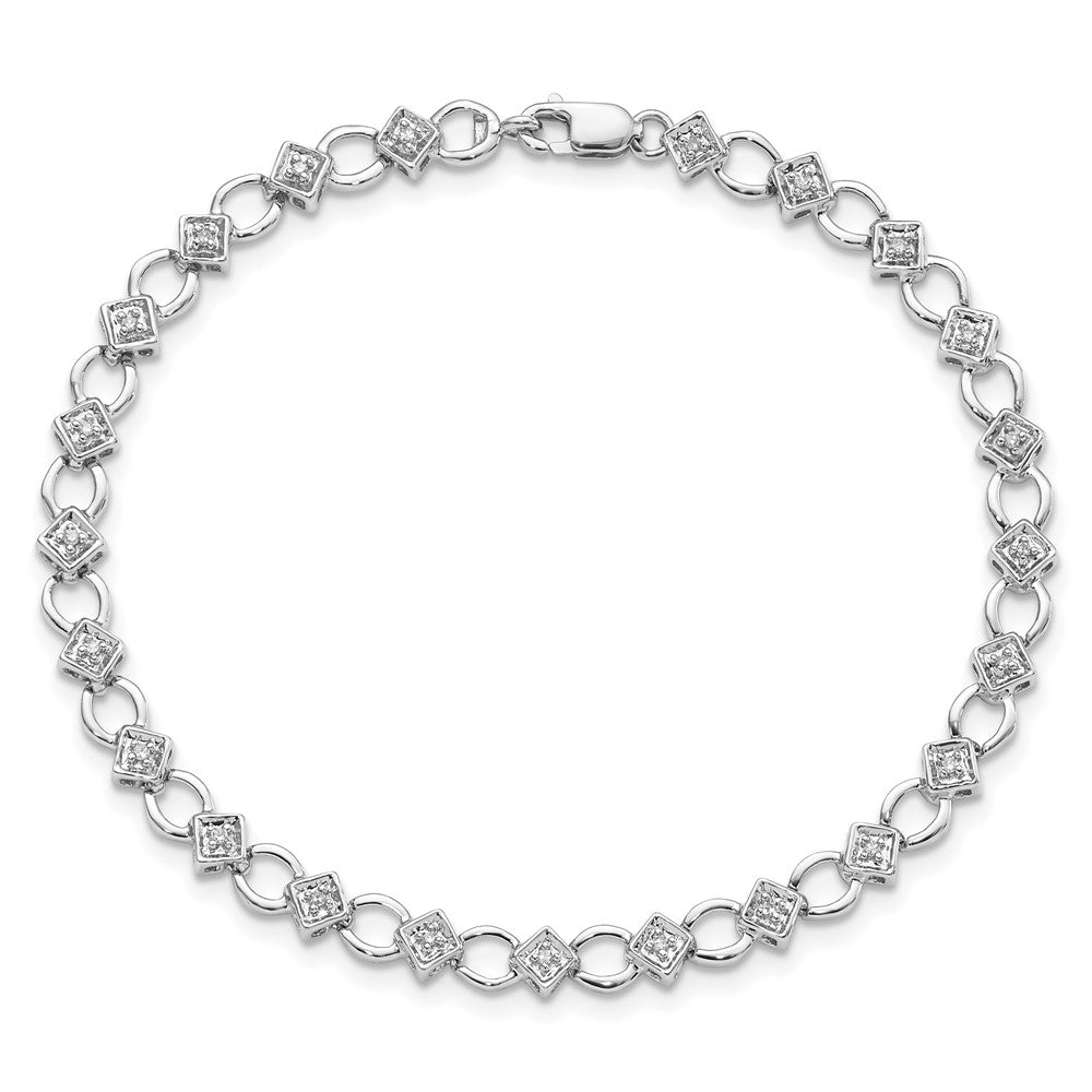 14k White Gold 1/6 Ct. Lab Grown Diamond VS/SI+ G+ 7 inch Bracelet