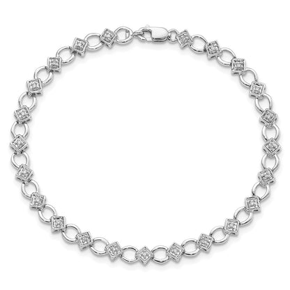 14k White Gold 1/6 Ct. Lab Grown Diamond VS/SI+ G+ 7 inch Bracelet