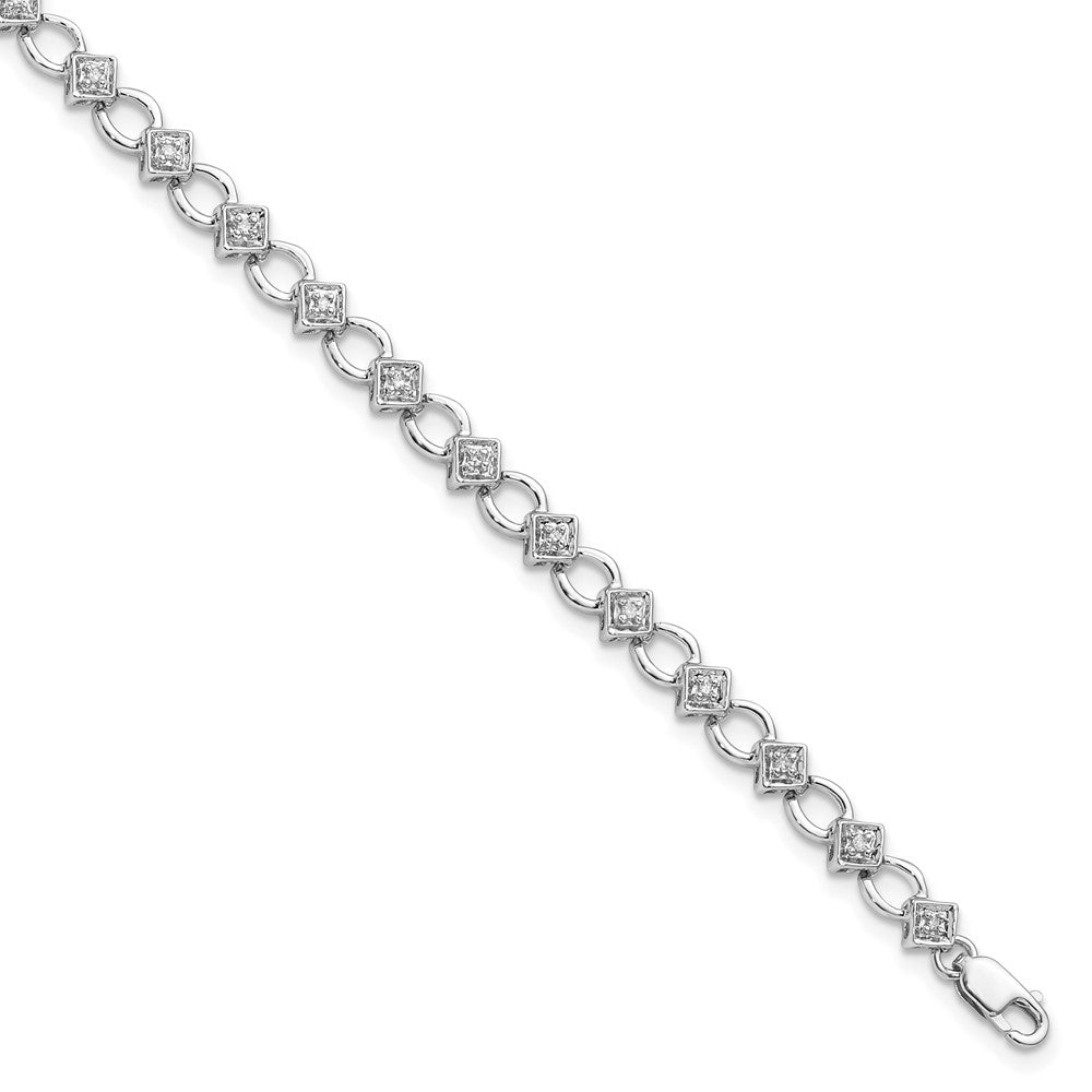 14k White Gold 1/6 Ct. Lab Grown Diamond VS/SI+ G+ 7 inch Bracelet