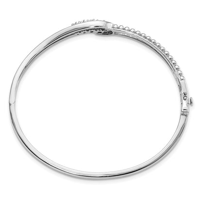 14k White Gold 1/2 Ct. Lab Grown Diamond VS/SI+ G+ Swirl Bangle Bracelet