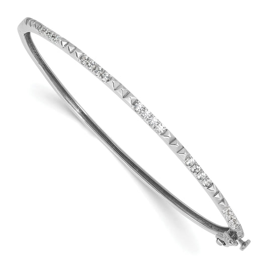 14K White Gold True Origin 1/2 Carat Lab Grown Diamond Vs D E F 6.75 Inch Bangle