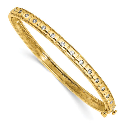 14K Yellow Gold True Origin 1/2 Carat Lab Grown Diamond Vs D E F 6.75 Inch Bangle