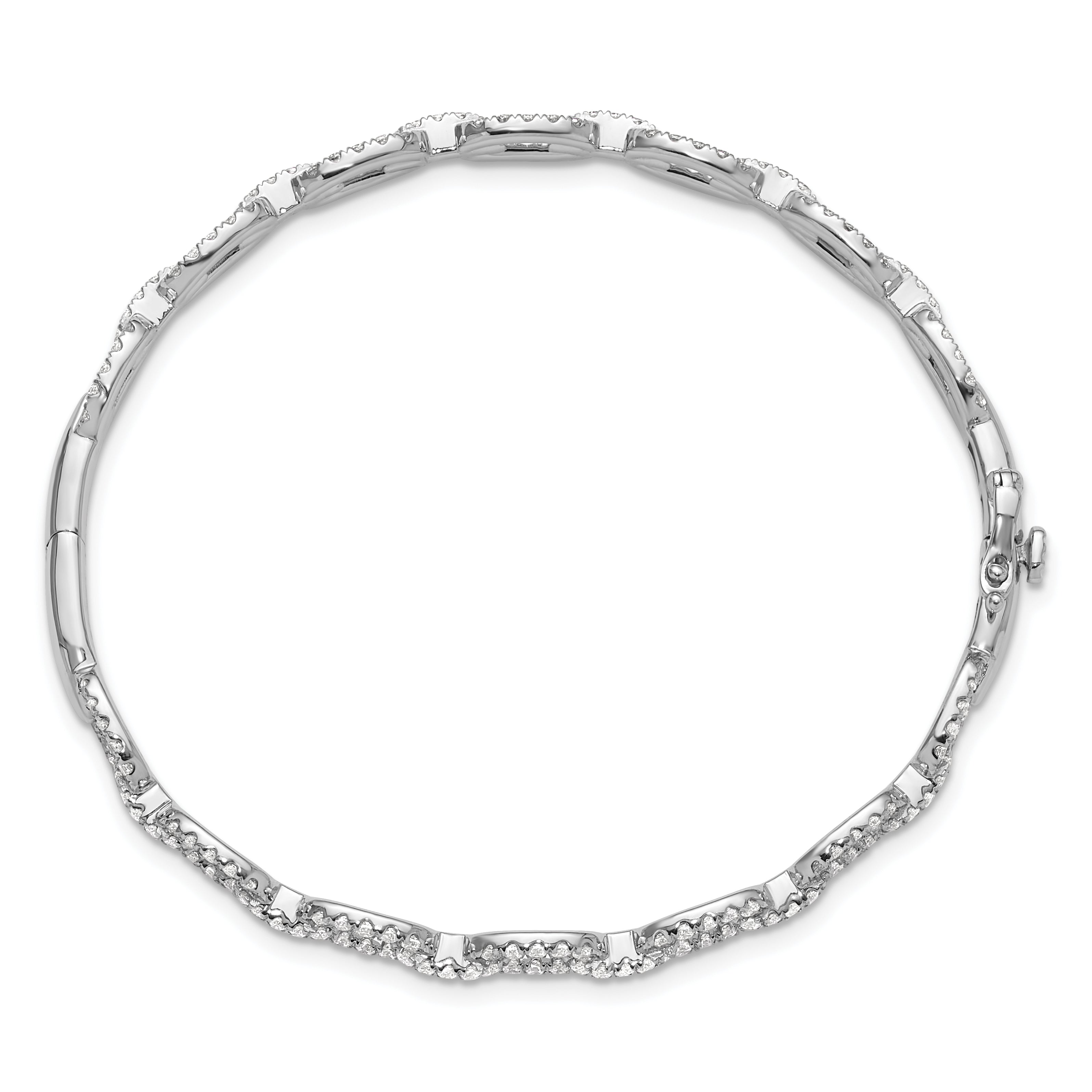 14K White Gold True Origin 2 1/6 Carat Lab Grown Diamond Vs Def 7 Inch Link Bangle