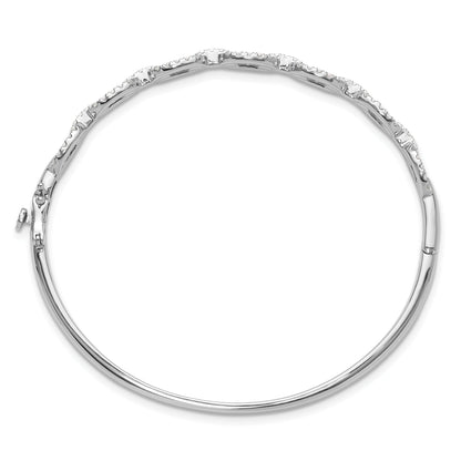 14K White Gold True Origin 2 1/6 Carat Lab Grown Diamond Vs D E F 6.75 Inch Fancy Link Bangle
