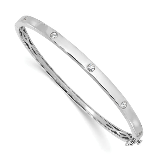 14K White Gold True Origin 3/4 Carat Lab Grown Diamond Vs D E F 6.75 Inch Bangle