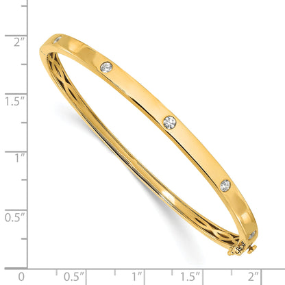 14K Yellow Gold True Origin 3/4 Carat Lab Grown Diamond Vs D E F 6.75 Inch Bangle