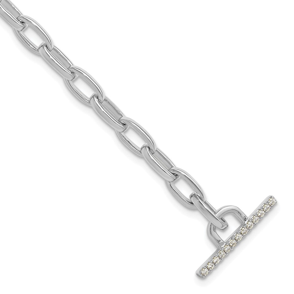 14K White Gold True Origin 1/3 Carat Lab Grown Diamond Vs D E F 7 Inch Toggle Bracelet