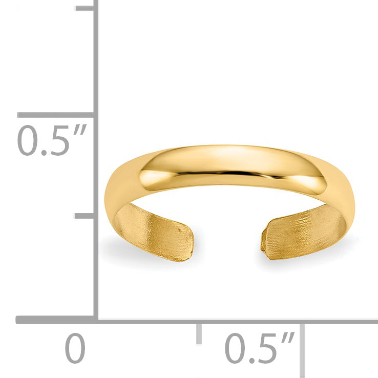 14K Yellow Gold High Polished Toe Ring
