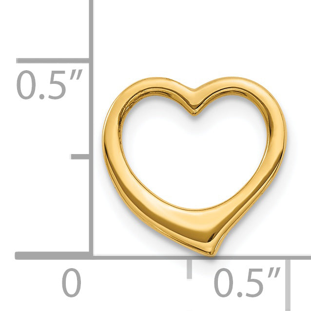 14K Yellow Gold Polished Heart Chain Slide