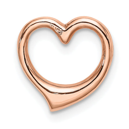 14K Rose Gold Polished Heart Chain Slide