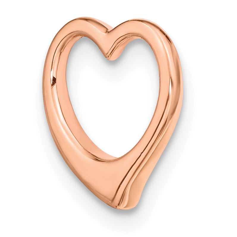 14K Rose Gold Polished Heart Chain Slide