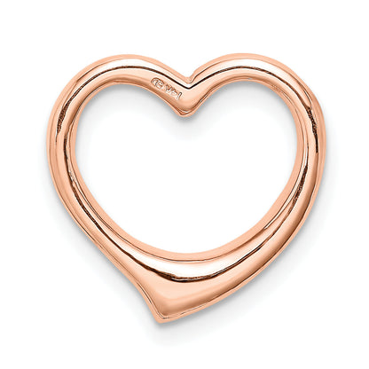 14K Rose Gold Polished Heart Chain Slide