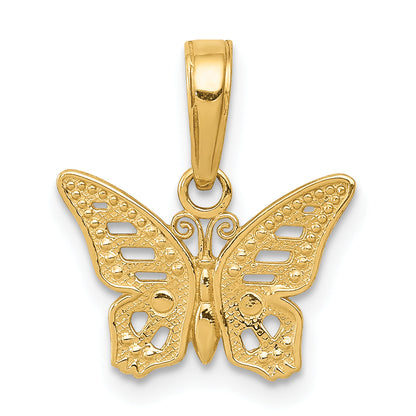 14K Yellow Gold Cut-Out Butterfly Pendant