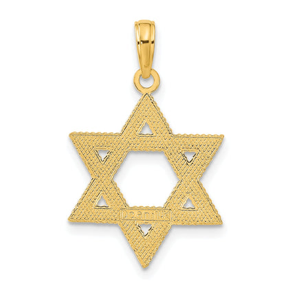 14K Yellow Gold Star Of David Pendant