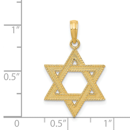 14K Yellow Gold Star Of David Pendant