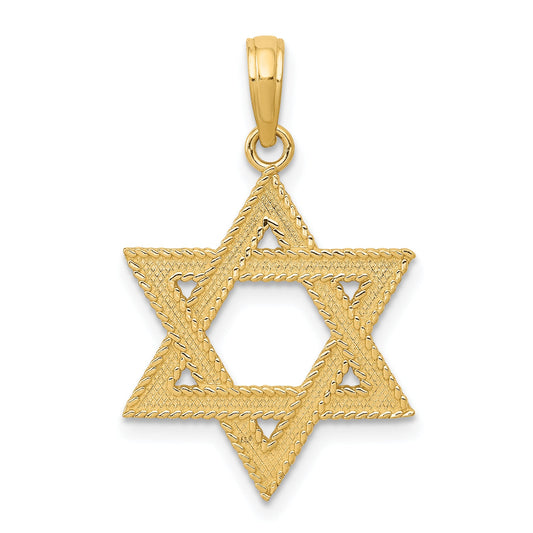 14K Yellow Gold Star Of David Pendant