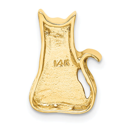 14K Yellow Gold Cat Chain Slide