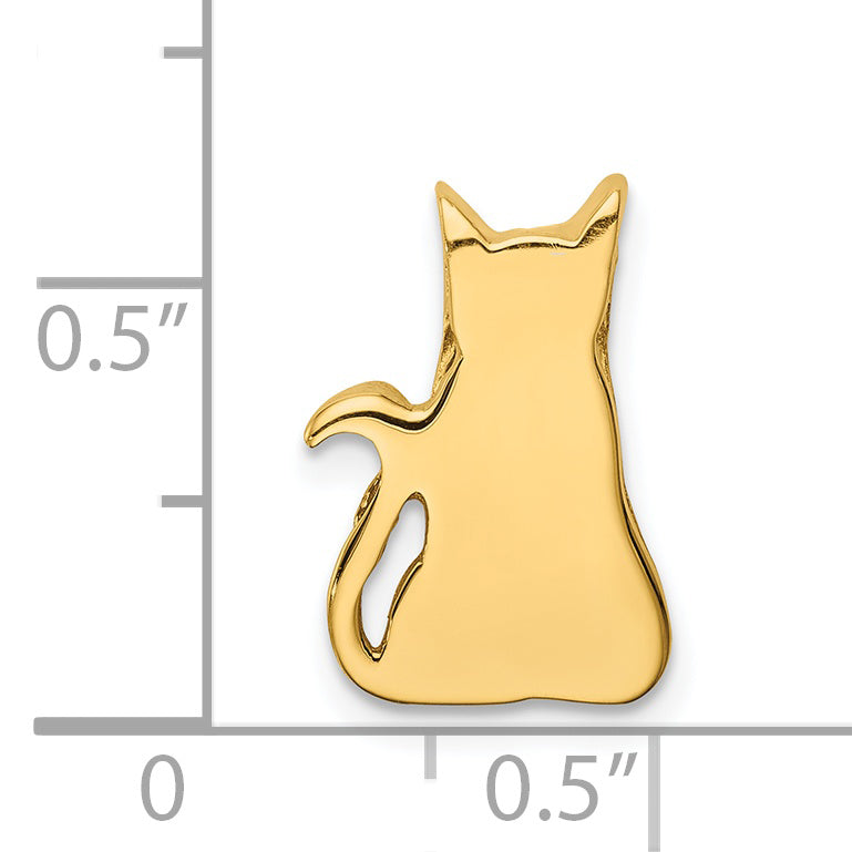 14K Yellow Gold Cat Chain Slide