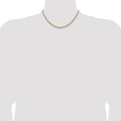 14K Yellow Gold 16 Inch 3.75mm Concave Anchor With Lobster Clasp Chain Necklace