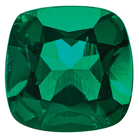 Gemstone Created Emerald 8mm Antique Cushion