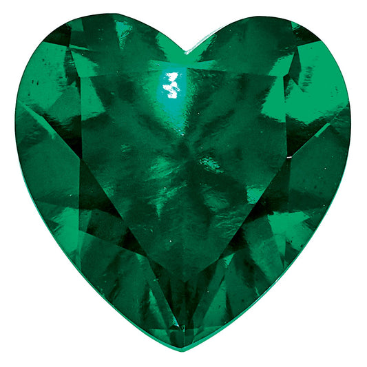 Gemstone Created Emerald 6mm Heart