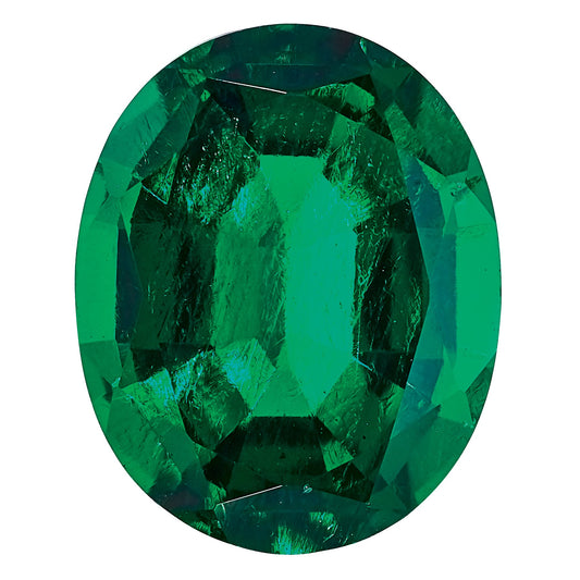 Gemstone Created Emerald 7X5mm Oval