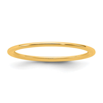 10K Yellow Gold 10Ky 1mm Standard Comfort Fit Band Size 6.5