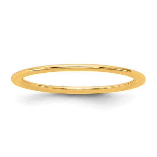 10K Yellow Gold 10Ky 1mm Standard Comfort Fit Band Size 10