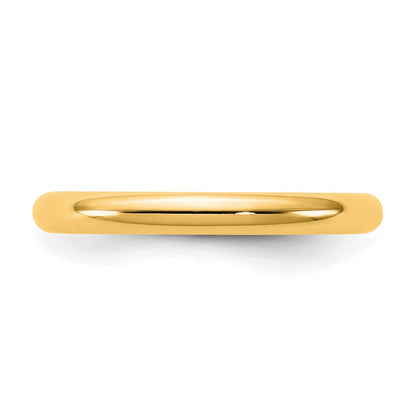 10K Yellow Gold 10Ky 2.5mm Standard Comfort Fit Band Size 9.5