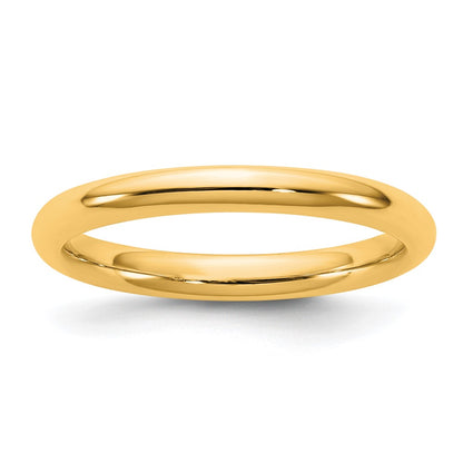 10K Yellow Gold 10Ky 2.5mm Standard Comfort Fit Band Size 5.5
