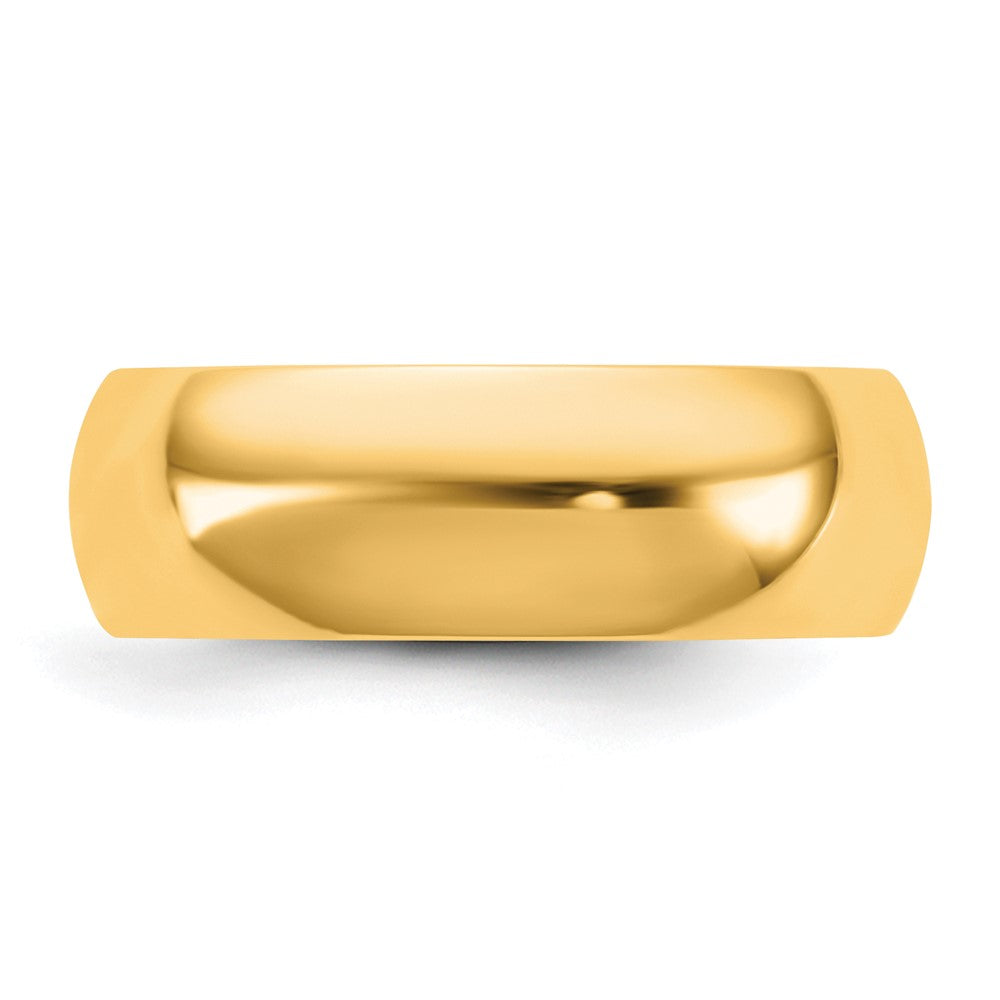 10K Yellow Gold 10Ky 6.5mm Standard Comfort Fit Band Size 7