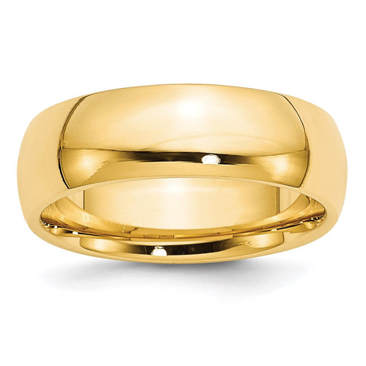 14k Yellow Gold 7mm Standard Weight Comfort Fit Wedding Band Ring